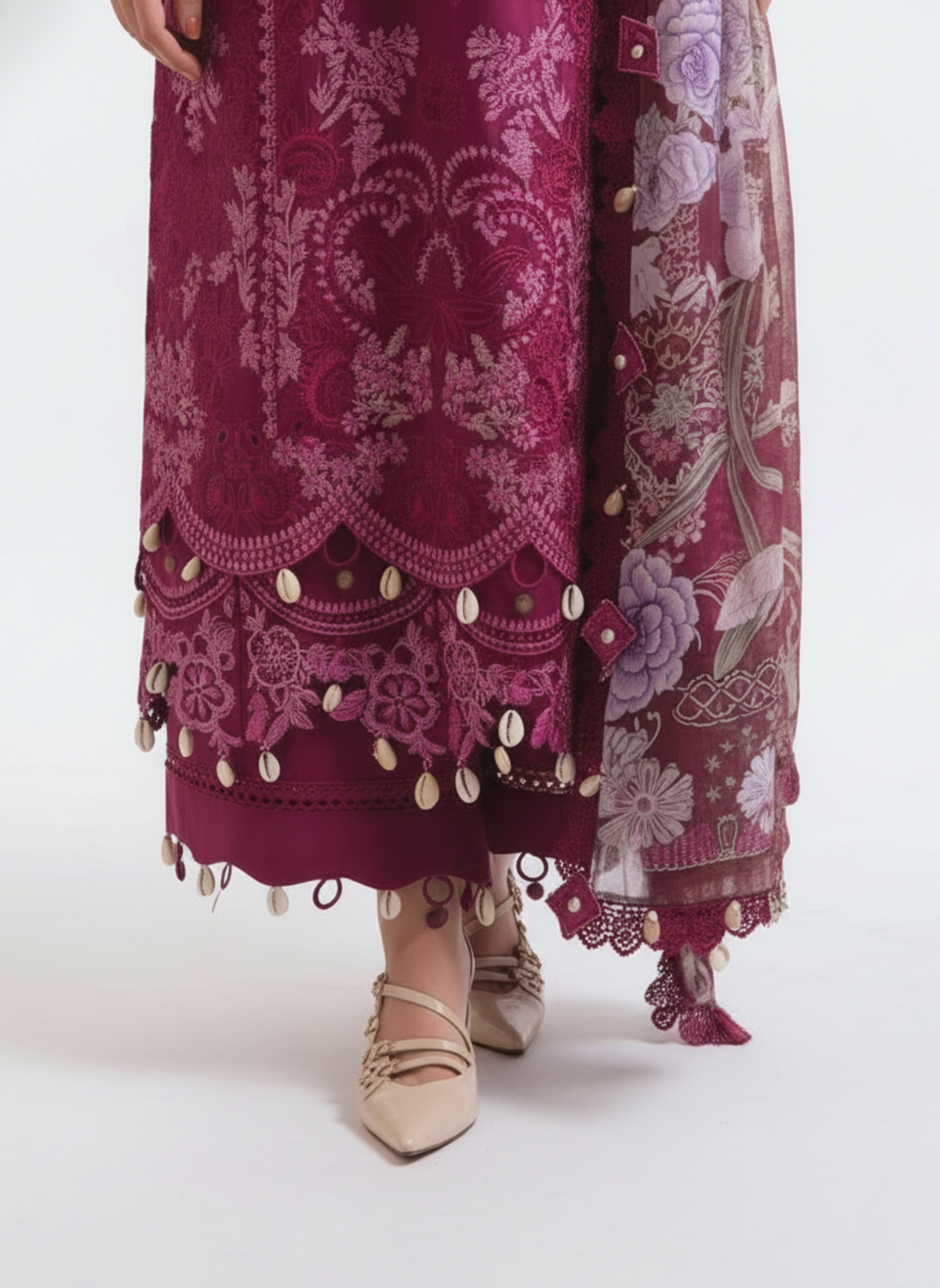 Pure Cotton Heavy Embroidery Suit with Printed Dupatta