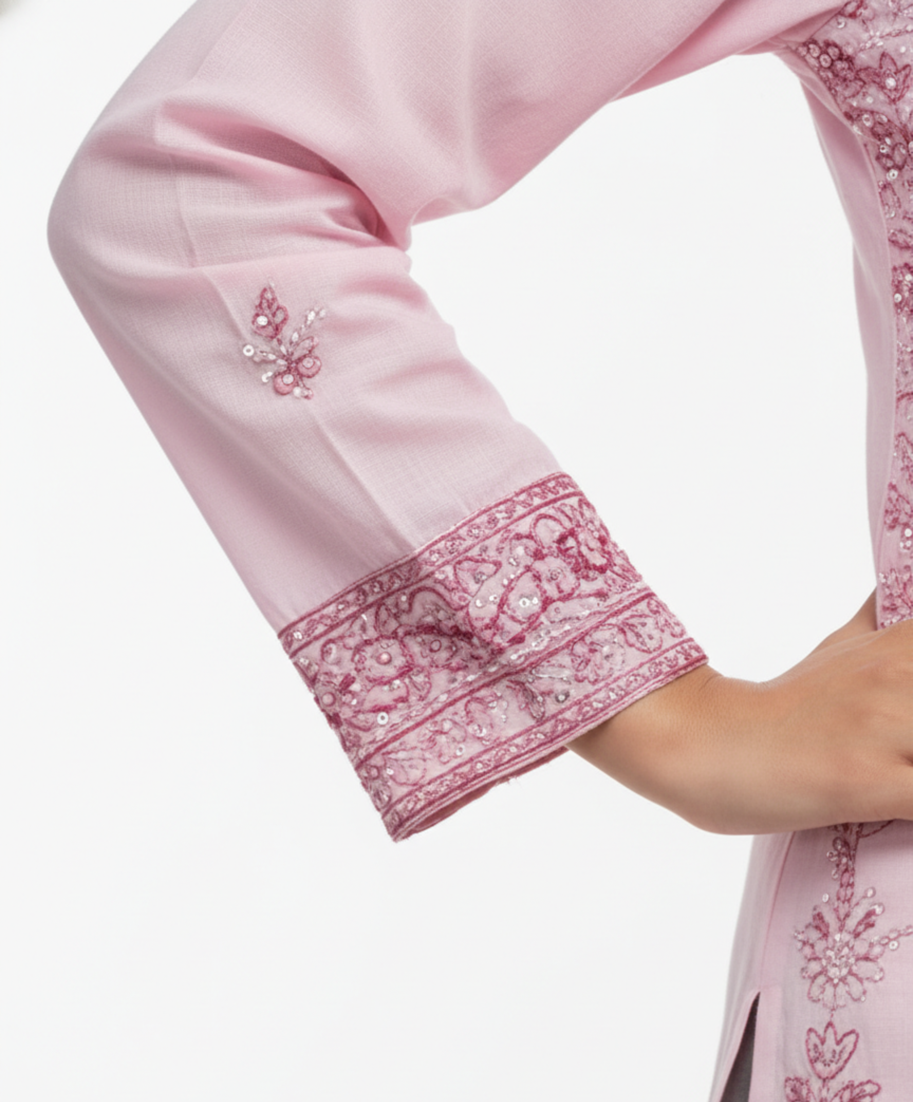 Lawn Cotton Embroidered Suit with Matching Bottoms and Dupatta