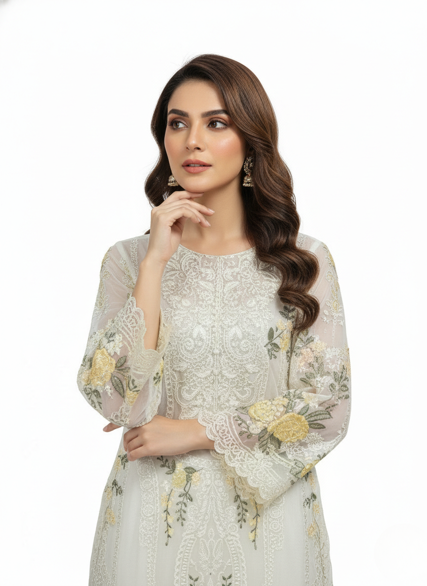 raibba white pakistani suit