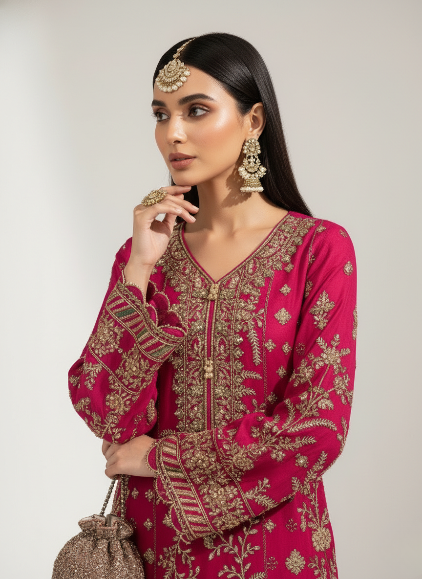 pink pakistani dresses