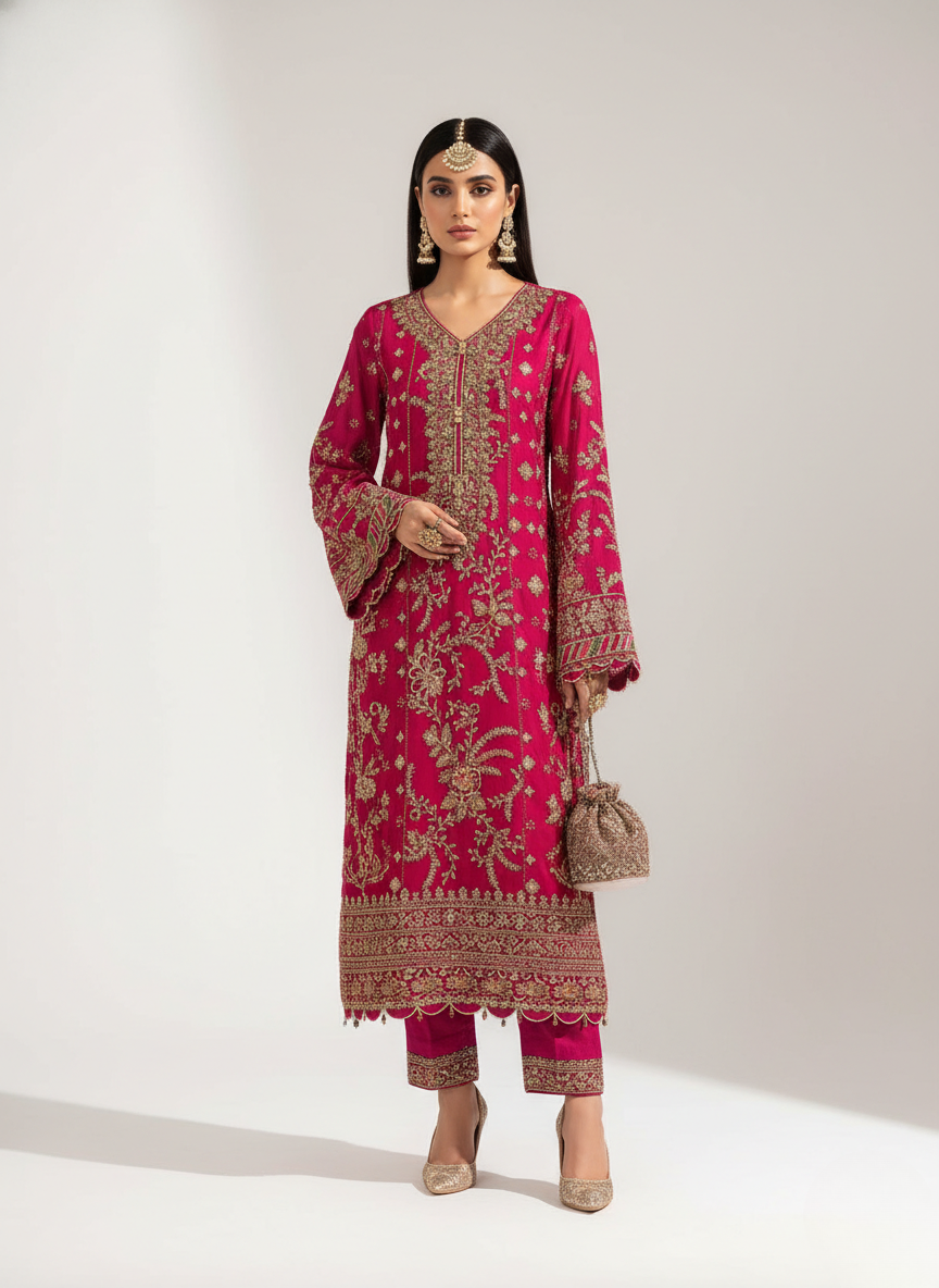 raibba pink pakistani suit