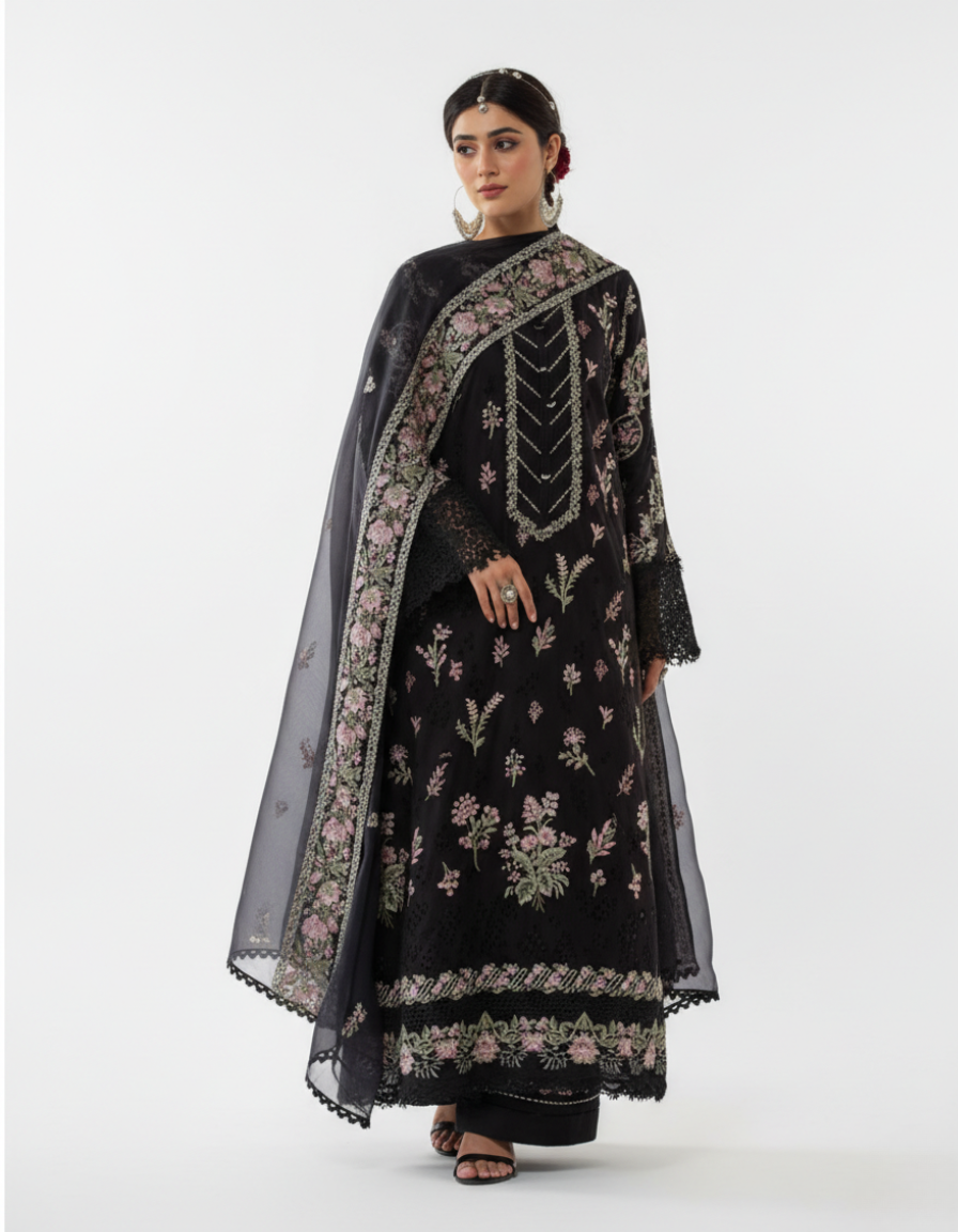 raibba black pakistani suit