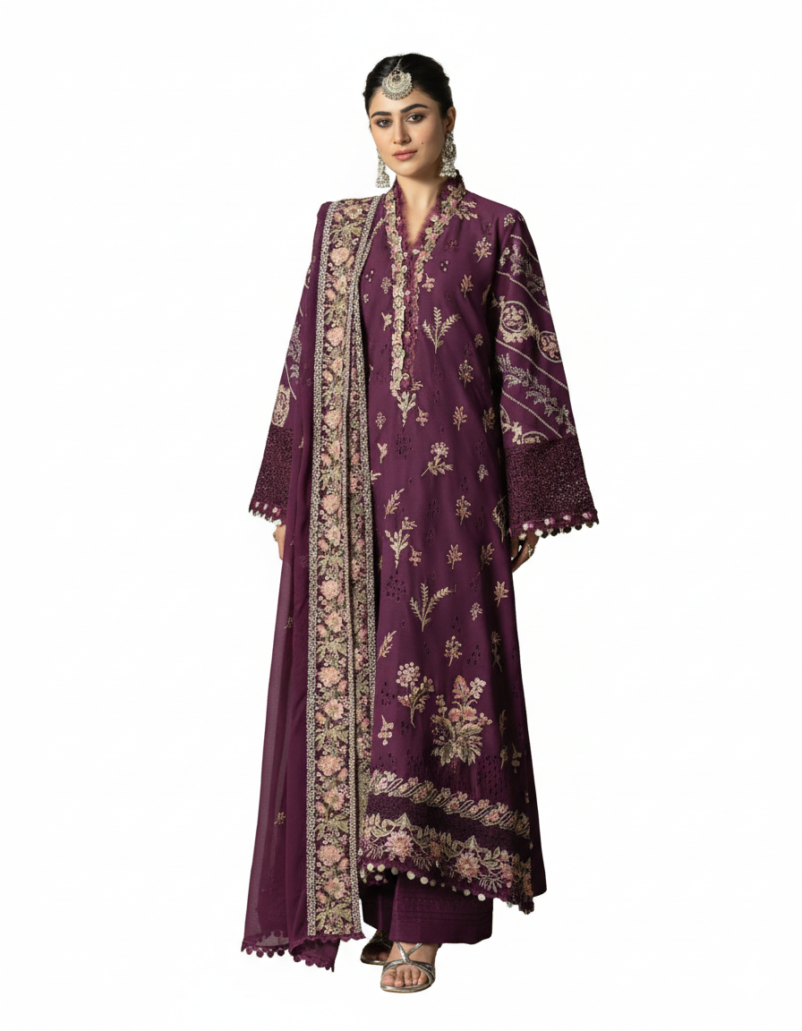 raibba wine pakistani suit