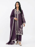 Plum fancy fabric cutwork lakhan pakistani suit set with dupatta